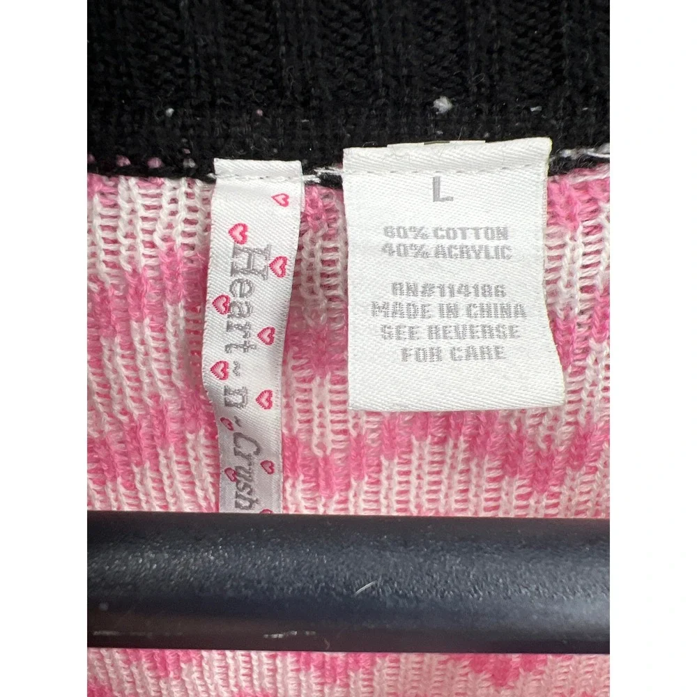 Girls Large Sweater Midi Dress Cap Sleeves Pink Black Geometric‎ Cotton Blend